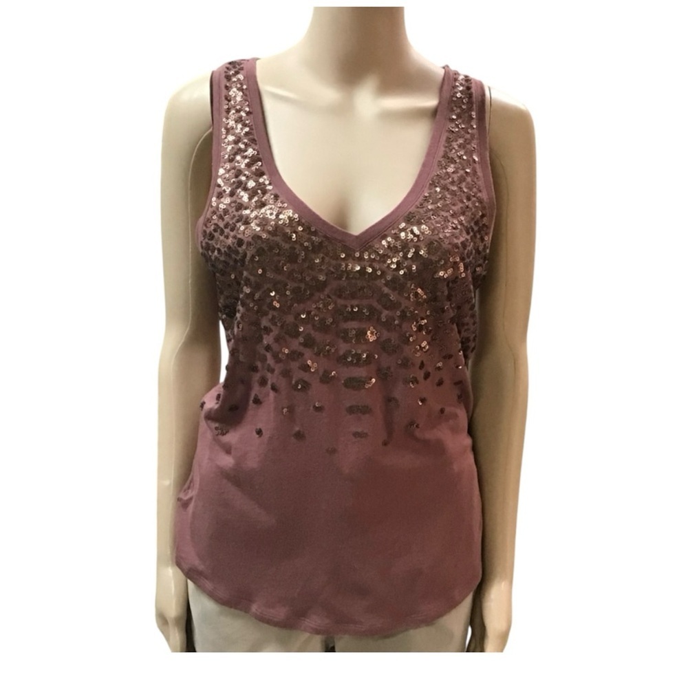 Express Brown Gold Sequin Tank Top Size Small/P